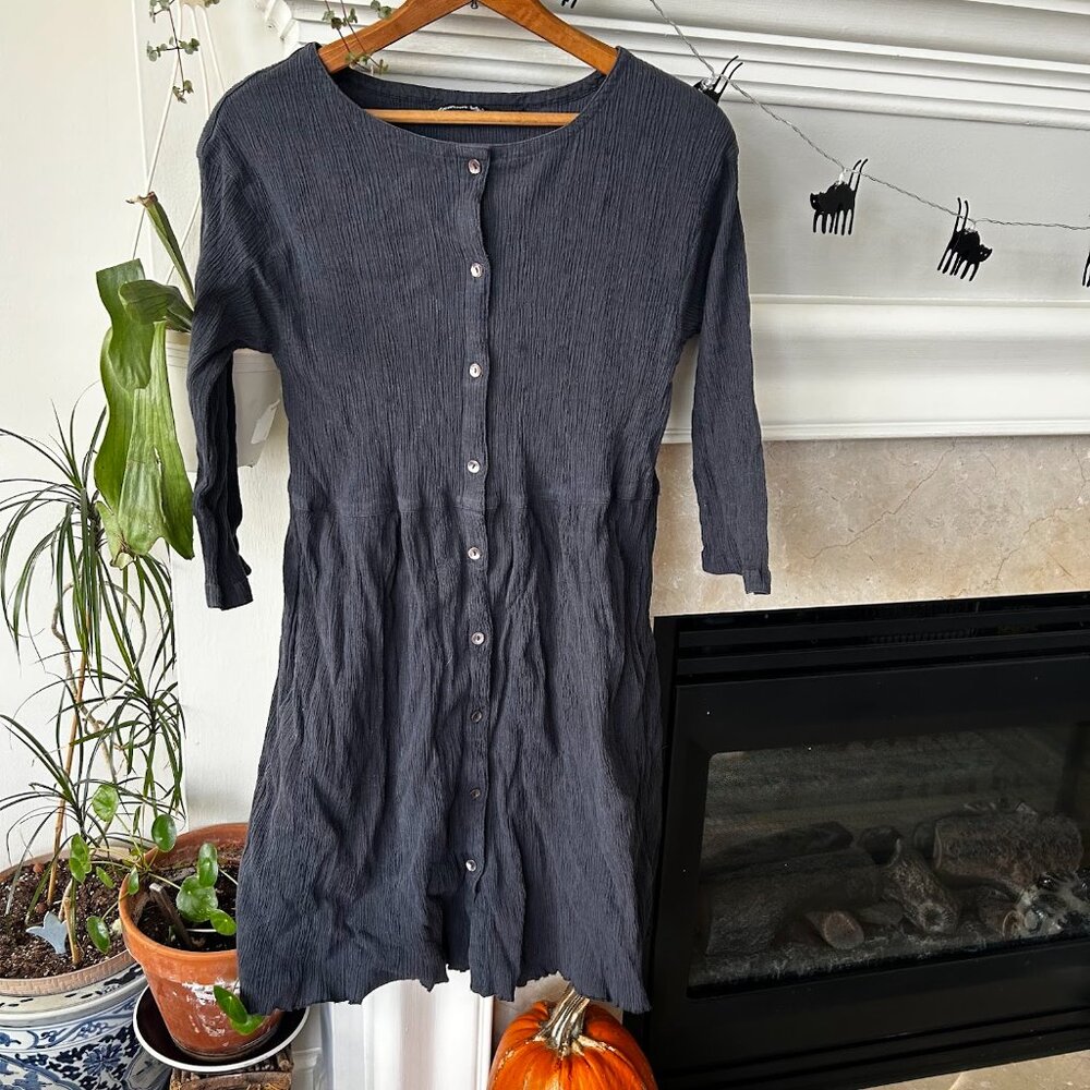 Gudrun Sjoden Black Linen A-line  Dress